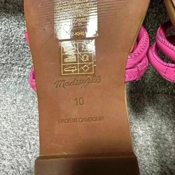 Madewell The Amel Leather Strappy Slip On Sandals Raspberry Frosting Women’s 10 - Picture 7 of 8